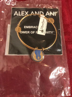 NEW Disney Parks Alex And Ani Star Wars Jedi Icon Symbol Gold Bracelet Bangle