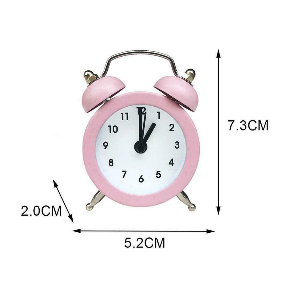 Retro Analog Wecker, Doppelglockenwecker Tragbar Reisewecker Mini Lauter Alarm - Bild 2 von 4