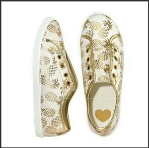 gold slip on tennis shoes