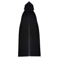 Umhang Schwarz Cape FüR Hexe Zauberer KostüM FüR Halloween Fasching Motto Party
