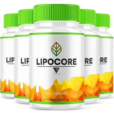 (5 Pack) Lipocore Advanced Capsules, Lipo Core Max Support (300 Capsules)
