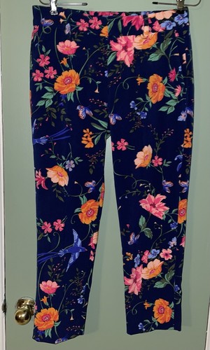 Old Navy Harper Pants Women’s Size 2R Floral Cropped Khaki Bottoms Summer Spring - Picture 24 of 24