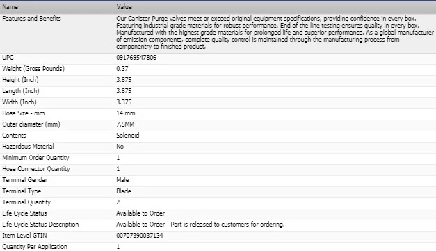 СТАНДАРТНЫЙ соленоид вентиляции паровой канистры для 1999-2003 CADILLAC SEVILLE - Изображение 3 из 4