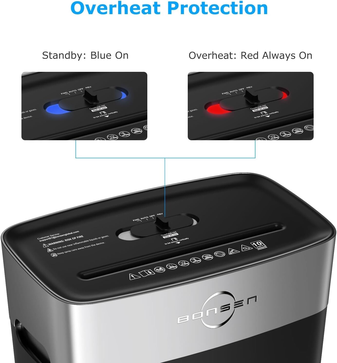 BONSEN 10-Sheet Cross-Cut Paper Shredder 4 Gallons Capacity S3201-image