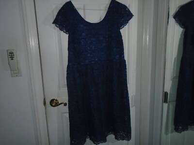 Ellos Blue Lace Dress Size 16 | eBay