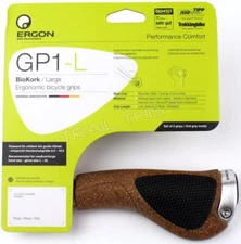 Ergon GP1-L Ergo BioKork Large Handlebar Bike Grips MTB Commute Bar Ends