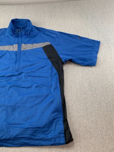 Nike Golf 1/2 Zip Pullover Mens XL Blue Black Gray Short Sleeve Silky - Picture 3 of 14