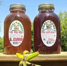 2x RAW HONEY 5LB Includes Two 5lb Jars RAW CLOVER 5LB & RAW WILDFLOWER 5LB