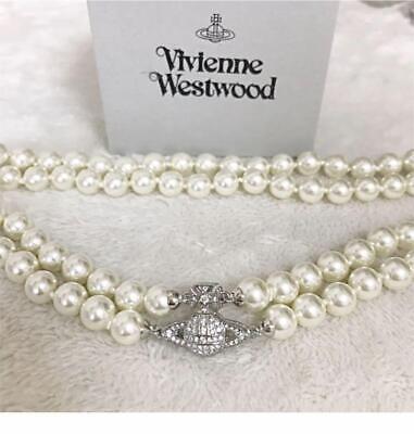 Vivienne Westwood 2-strand pearl orb choker silver Necklace Vivienne Westwood 2-strand pearl orb choker silver Necklace