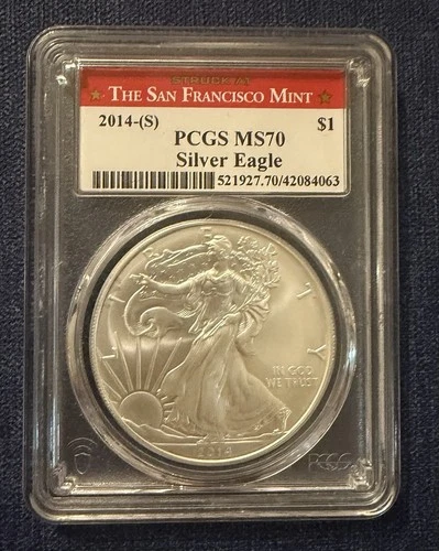 2014-(S) American Silver Eagle — PCGS MS70 | Struck at The San Francisco Mint