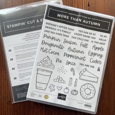 Stampin' Up MORE THAN AUTUMN Stamps Dies Bundle Coffee Pie Donut Holiday Words