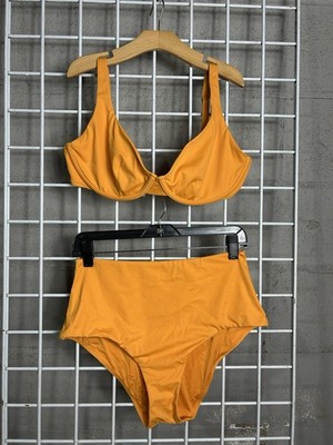 Cuup Women's Size 4 Nectar The Scoop Bikini Top The High waist Swim Bottoms