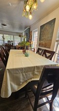 Soft Yellow Solid Tablecloth Fabric Rectangle Dining Room Classic, 120"X60