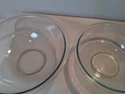 Set Of Pyrex Clear Glass Bowls, 12" & 10"