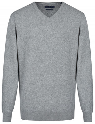 Casa Moda Pullover V-Ausschnitt grau