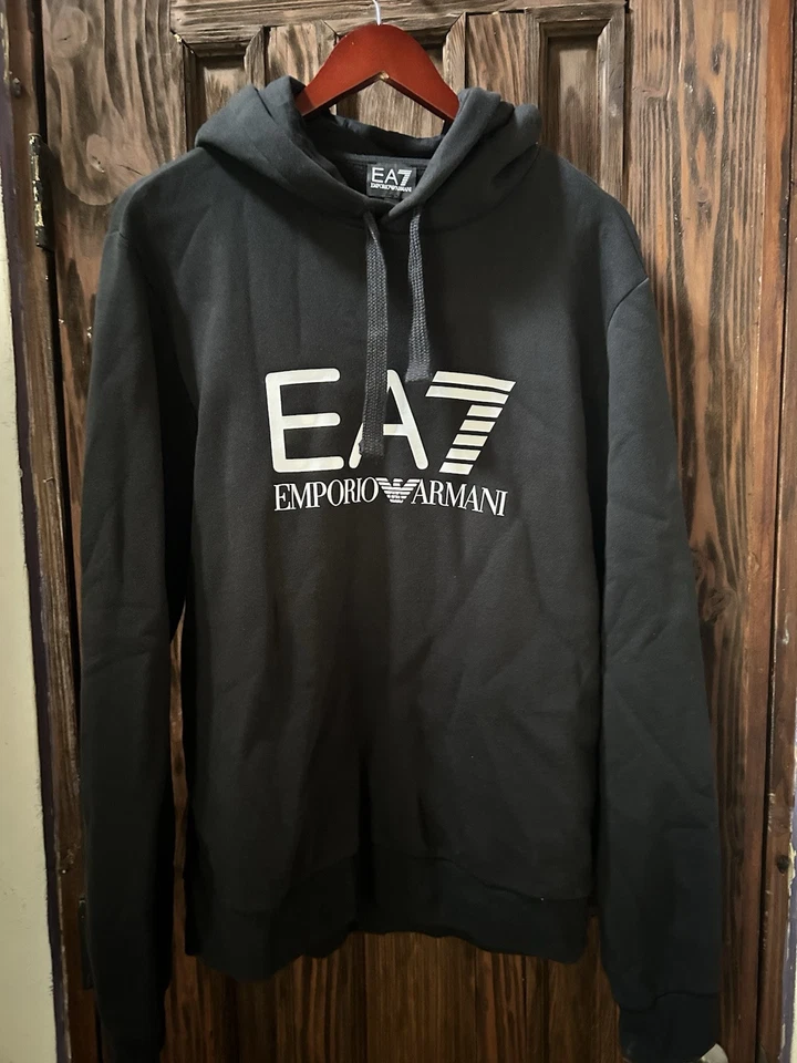 Sudadera con capucha negra EA7 Emporio Armani para hombre/talla: mediana  Foto 2 de 4