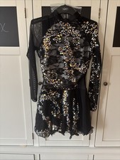 Black Gold Silver Lace and Sequin lyrical/ballet dance costume