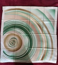 Rolex Silk Scarf Green and Gold Boutique GWP New Made In Italy 34x34 Inches