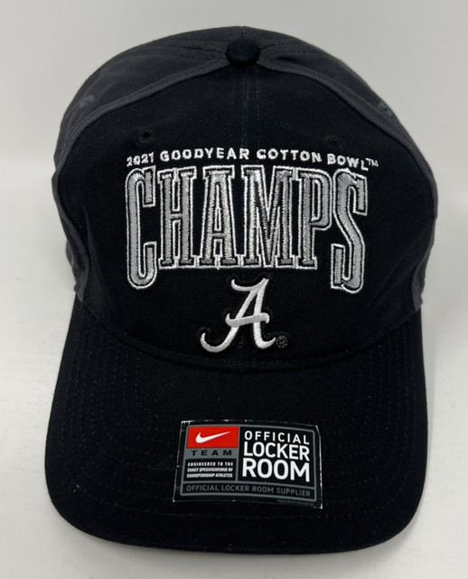 Nike Alabama Crimson Tide 2021 Goodyear Cotton Bowl Champs Locker Room Hat Cap