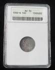 1900-S Barber Dime * ANACS 50 * Beautiful Coin with a Colorful Tone