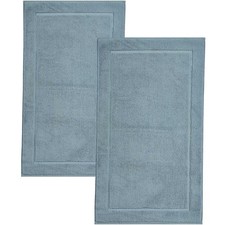Linen Light Blue Bath Mats 21 x 34 inches Pack of 2 100 Ring Spun Cotton 2100