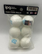NEW! IPG Team Sports Ping Pong Balls-North Carolina Tar Heels-White/Blue-6 Pack
