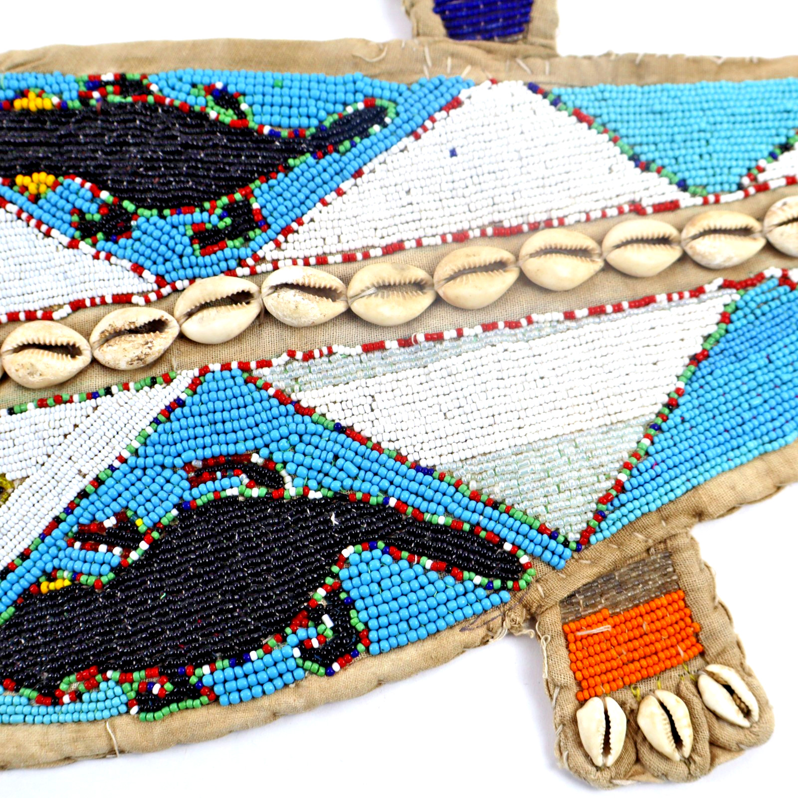 Antqiue African Yoruba Lizard Ceremonial Sash Belt Wall Hanging 40" tribal art