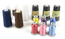Serger Overlock Thread Lot of 14 Cones Large  Small New/Used See Below for List