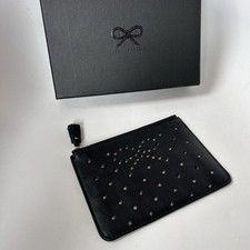 Anya Hindmarch Black Leather Pouch With Bow Design