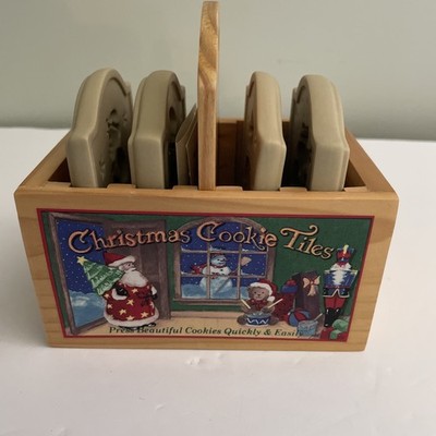 Brown Bag Christmas Cookie Tiles 1999 Vintage 4 Cookie Tiles Molds