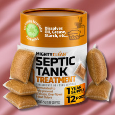 Septic Tank Treatment 12 Pcs for 1-Year Supply, Dissolvable Septic Tank Treat...