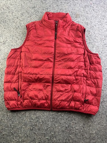 Hawke & Co Sport Performance Vest Duck Down Red XL Packable Wind Rain Protection
