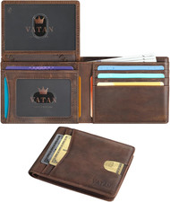 Wallet for Men Slim RFID Blocking Leather Credit Card Holder Wallet for 15 Cards