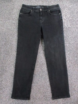 Style & Co Jeans Womens 10P Black Stretch Embroidered Back Pockets Straight Leg