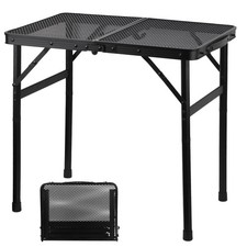 Lightweight Portable Folding Camping Table, Mesh Top, Adjustable Height 2FT
