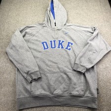 Vintage Duke Blue Devils Hoodie Mens XL Gray NCAA Nike 1/4 Zip Sweatshirt