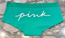 NEW Victoria Secret PINK Cotton Logo Boyshort - Electric Green Logo - XL or XXL