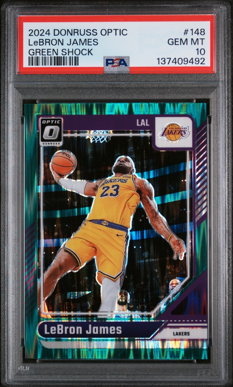 Lebron James 2024 Optic Green Shock 105/149 PSA 10 #148