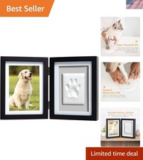 Personalized Clay Paw Print Frame with Photo Insert - A Heartfelt Pet Memorial