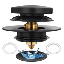 Matt Black Tub Stopper, Universal Bath Tub Drain Stoppers for Replaces Bath T...