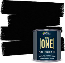 Multi Surface Paint, Cabinet Paint, Front Door, Walls, Black Matte Finish, 250M