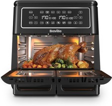 Image of Breville Halo Flexi Air Fryer Digital Dual Air Fryer Oven 11L Serves 10 People