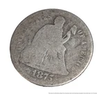 1875 Well Circulated Coin Ten Cent Seated Liberty US America Dime Silver Wreath