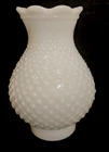 Vintage White Milk Glass Hobnail Hurricane Shade 7" Tall with 2 7/8" Fitter