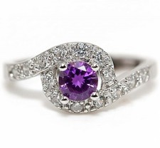 1CT Natural Amethyst  Topaz 925 Solid Sterling Silver Ring Jewelry Sz 8
