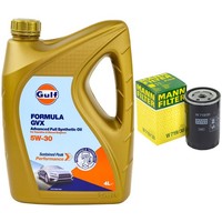 MotoröL Set Gulf Formula GVX 5W-30 4 Liter + ÖLfilter FüR Audi Seat Skoda VW 2.0