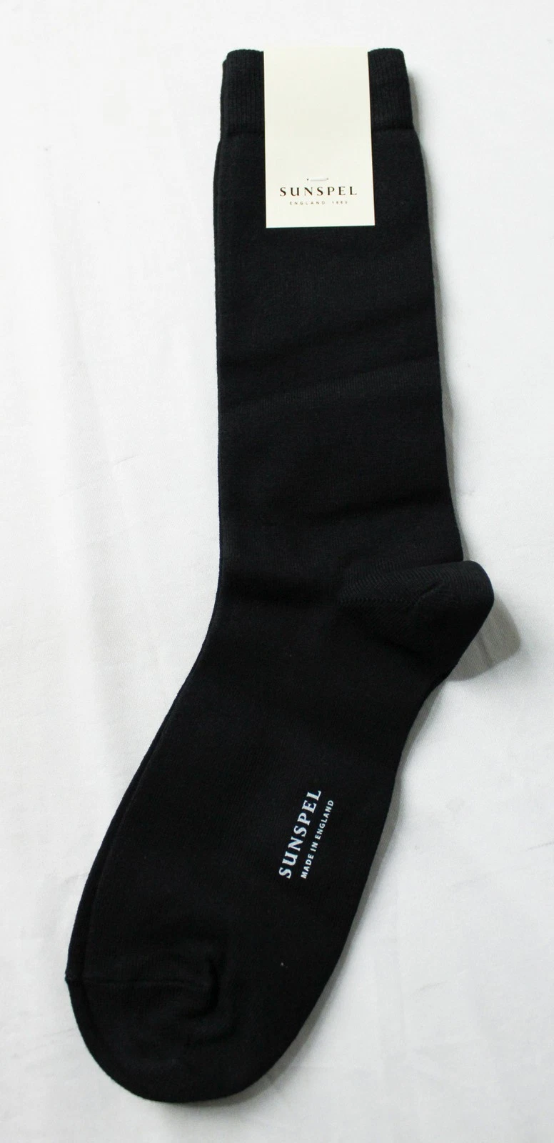 Sunspel Men's Midweight Long-Staple Cotton Blend Socks BL1 Black Size 7 NWT