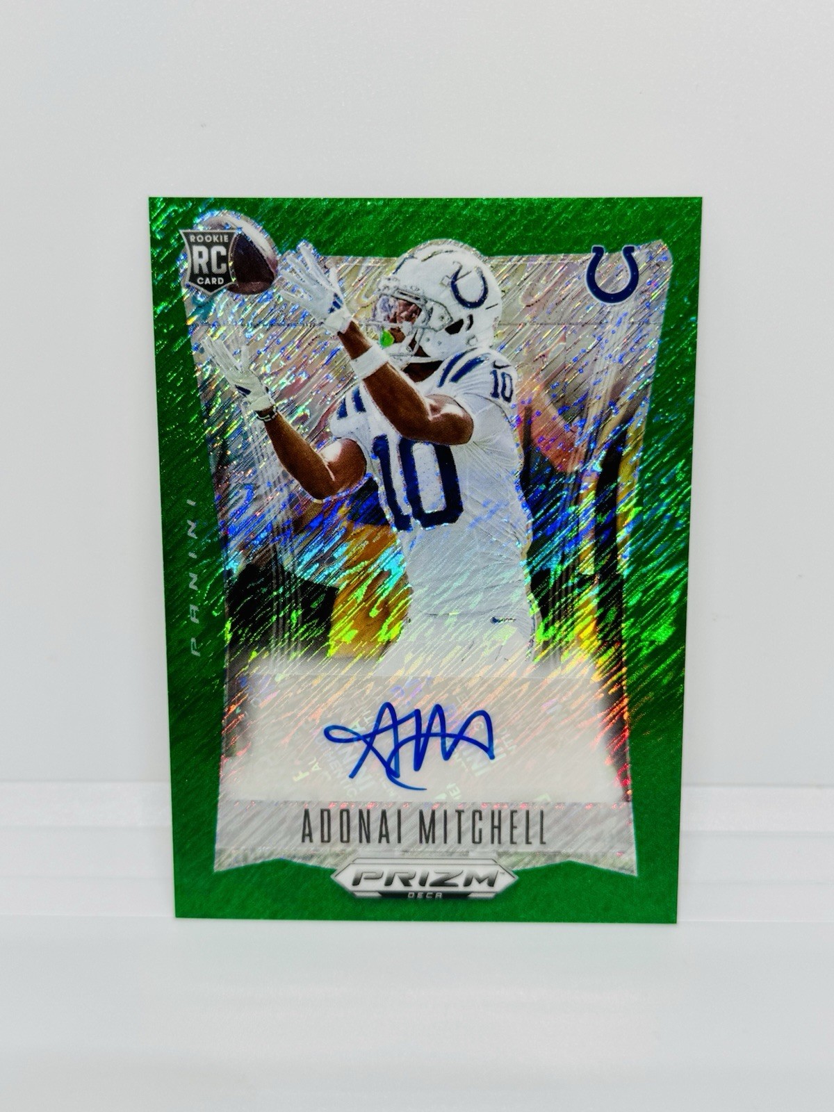 2024 Prizm Deca FOTL ADONAI MITCHELL Rookie Green Shimmer Auto /25 Colts RC