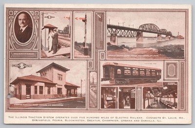 Illinois Traktionssystem Elektrische Eisenbahn Multi-View St Louis 1910er Postkarte