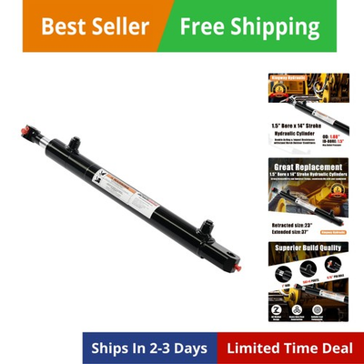 #ad Double Acting Hydraulic Cylinder 1.5quot; Bore x 14quot; Stroke 0.75quot; Pin Holes Por... $167.21